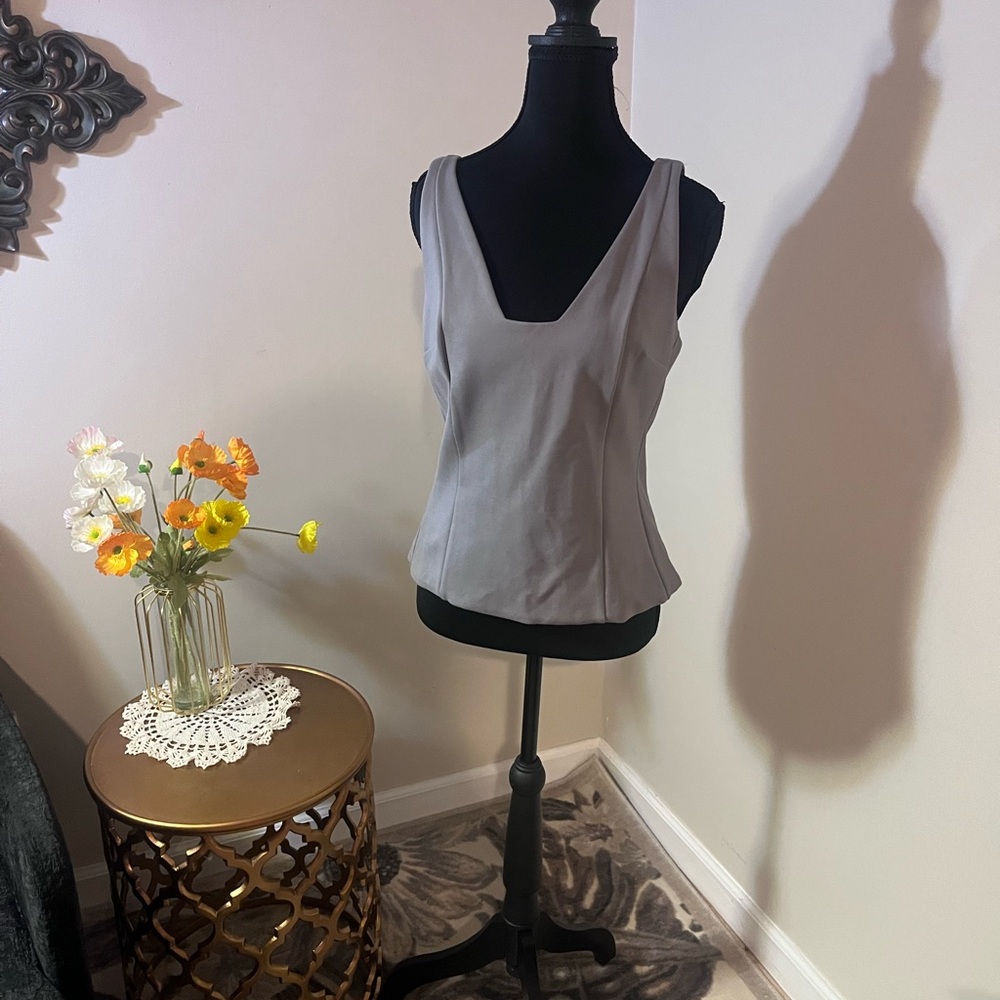 NWT Express Gray Fitted Sleeveless Tank Top